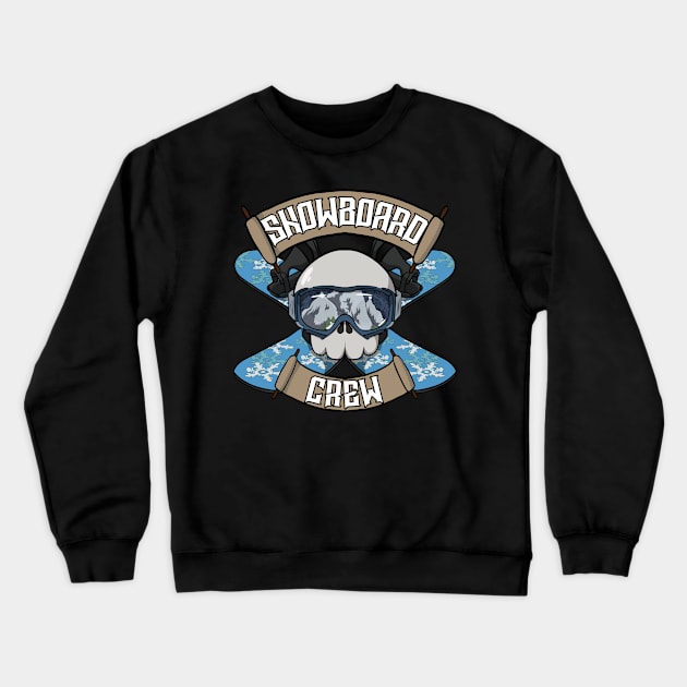 Snowboarding crew Jolly Roger pirate flag Crewneck Sweatshirt by RampArt